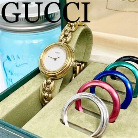 gucci change bezel saat|gucci yellow gold watch.